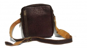 کیف دوشی زنانه  از چرم شتر مرغ 